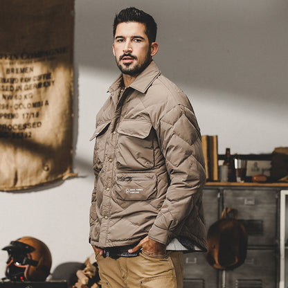 snɔoɟ uoı̣snɟ - 工裝羽絨襯衫外套秋冬款2025年新款戶外襯衣冬季輕薄羽絨服 FG-204