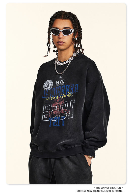 ♛𝔽𝕦𝕤𝕚𝕠𝕟 𝔽𝕠𝕔𝕦𝕤 ♛2025秋冬高磅復古水洗印花帽T B-50