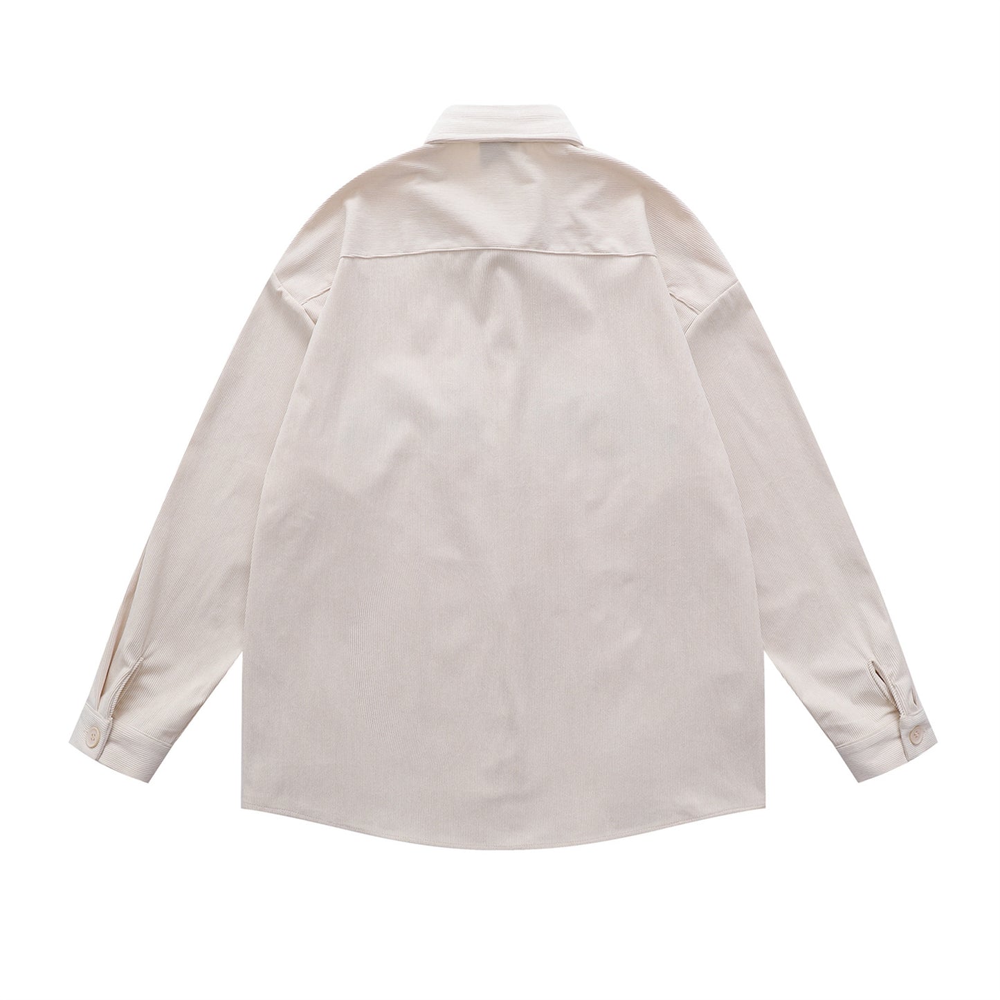 𝔼mbro 𝕊hirt𒉽日式可愛貓咪刺繡設計感燈芯絨寬鬆襯衫外套(杏色)