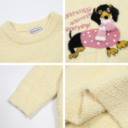 ⓀⓃⒾⓉ𒉽2025秋冬復古可愛臘腸狗針織 M-16