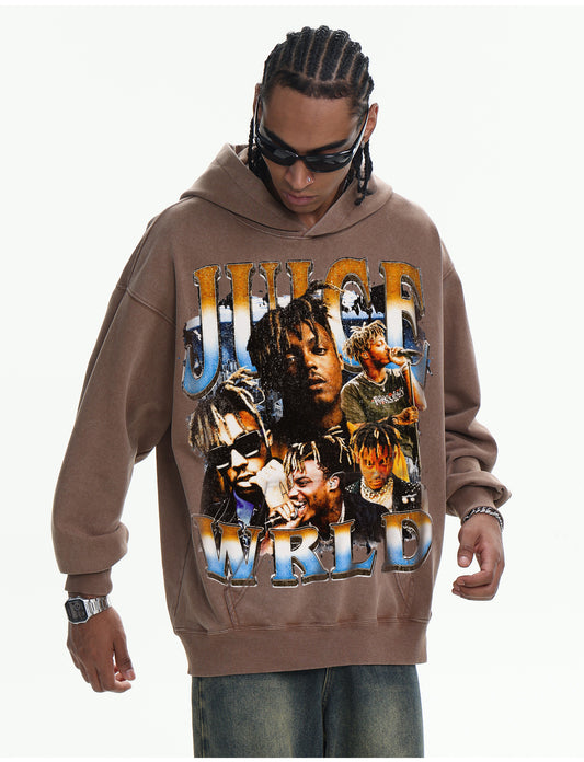 ♛𝔽𝕦𝕤𝕚𝕠𝕟 𝔽𝕠𝕔𝕦𝕤 ♛410G重磅水洗美式復古連帽大學T  FZ-59