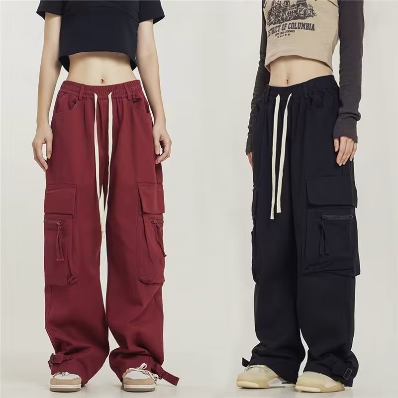 𖥟 𝔽𝕦𝕤𝕚𝕠𝕟 𝔽𝕠𝕔𝕦𝕤 ▓ 𝖜𝖔𝖗𝖐 𝖈𝖑𝖔𝖙𝖍𝖊𝖘 𖢘工裝褲男女夏季新款高街ins潮牌寬鬆多口袋休閒褲時尚痞帥直筒褲 D-13