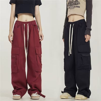 𖥟 𝔽𝕦𝕤𝕚𝕠𝕟 𝔽𝕠𝕔𝕦𝕤 ▓ 𝖜𝖔𝖗𝖐 𝖈𝖑𝖔𝖙𝖍𝖊𝖘 𖢘工裝褲男女夏季新款高街ins潮牌寬鬆多口袋休閒褲時尚痞帥直筒褲 D-13