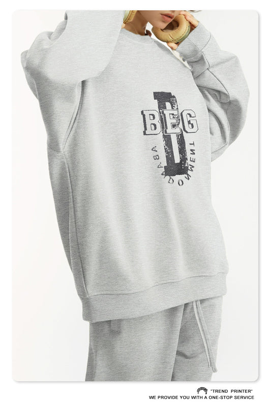 ♛𝔽𝕦𝕤𝕚𝕠𝕟 𝔽𝕠𝕔𝕦𝕤 ♛2025秋冬高磅水洗印花寬鬆落肩帽T 508