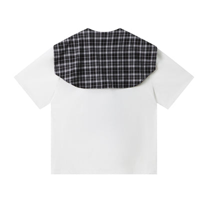 𝕃oose 𝔽it ☞𝟤𝟢𝟤𝟧 ☜美式復古披肩假兩件T袖上衣Z-9