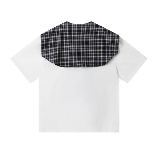 𝕃oose 𝔽it ☞𝟤𝟢𝟤𝟧 ☜美式復古披肩假兩件T袖上衣Z-9