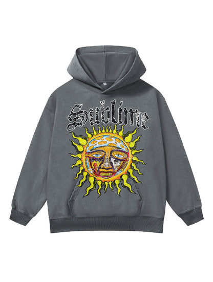 ♛𝔽𝕦𝕤𝕚𝕠𝕟 𝔽𝕠𝕔𝕦𝕤 ♛410G重磅水洗美式復古Sublime連帽大學T  FZ-41