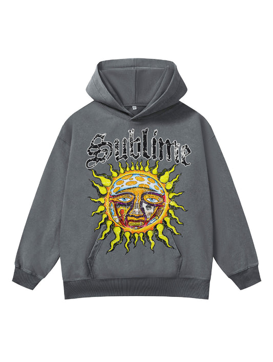 ♛𝔽𝕦𝕤𝕚𝕠𝕟 𝔽𝕠𝕔𝕦𝕤 ♛410G重磅水洗美式復古Sublime連帽大學T  FZ-41