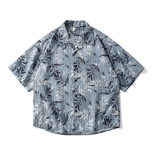 𝕃oose 𝔽it ☞𝟤𝟢𝟤𝟧 ☜日式古著民族風休閒寬鬆襯衫	 PZ-0