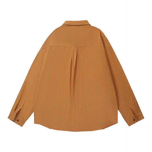 𝔼mbro 𝕊hirt𒉽2025秋冬卡通小貓刺繡寬鬆襯衫外套C-00