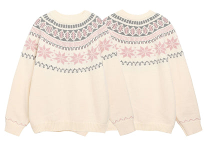 ⓀⓃⒾⓉ𒉽2025秋冬民族風圓領針織 K-75