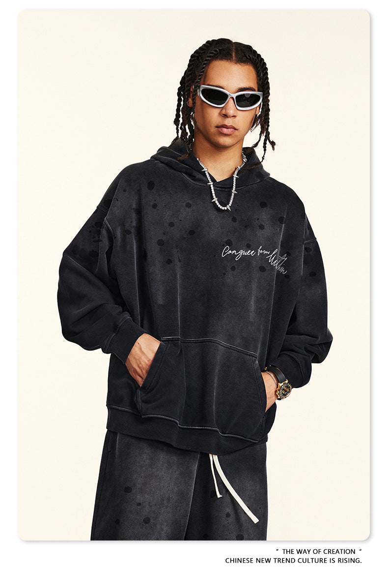 ♛𝔽𝕦𝕤𝕚𝕠𝕟 𝔽𝕠𝕔𝕦𝕤 ♛2025秋冬硬挺重磅復古水洗印花帽T G-87