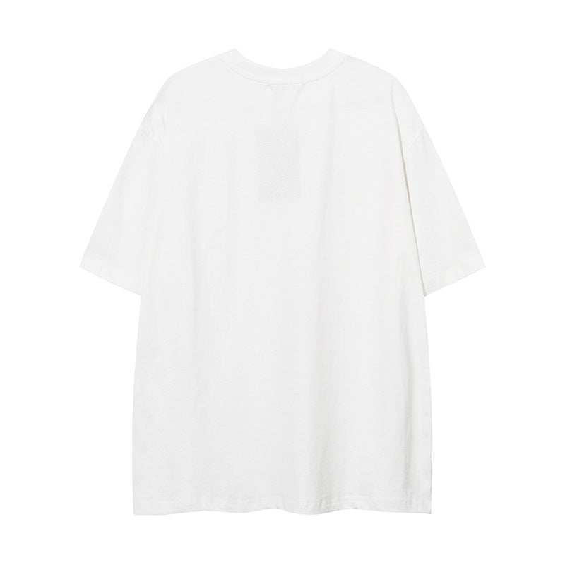 𝕃oose 𝔽it ☞𝟤𝟢𝟤𝟧 ☜美式復古字母塗鴉圓領男女中性 T-Shirt寬版上衣 DA-03