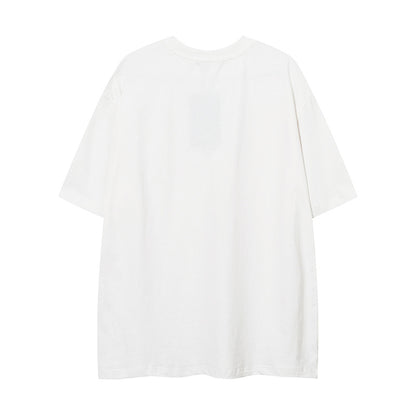 𝕃oose 𝔽it ☞𝟤𝟢𝟤𝟧 ☜美式復古字母塗鴉圓領男女中性 T-Shirt寬版上衣 DA-03