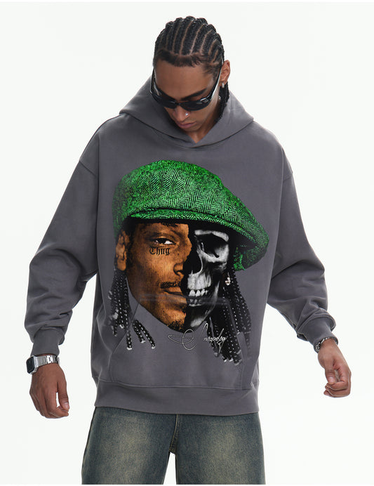 ♛𝔽𝕦𝕤𝕚𝕠𝕟 𝔽𝕠𝕔𝕦𝕤 ♛410G重磅水洗美式復古連帽大學T  FZ-77