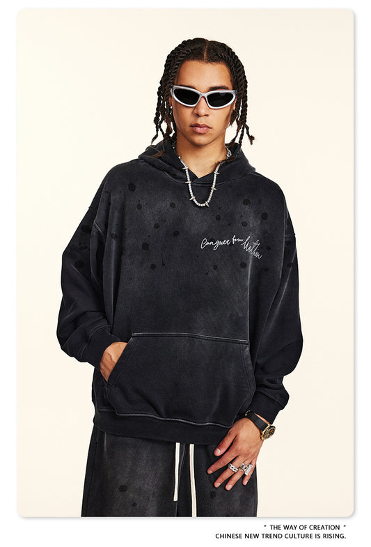 ♛𝔽𝕦𝕤𝕚𝕠𝕟 𝔽𝕠𝕔𝕦𝕤 ♛2025秋冬硬挺重磅復古水洗印花帽T G-87