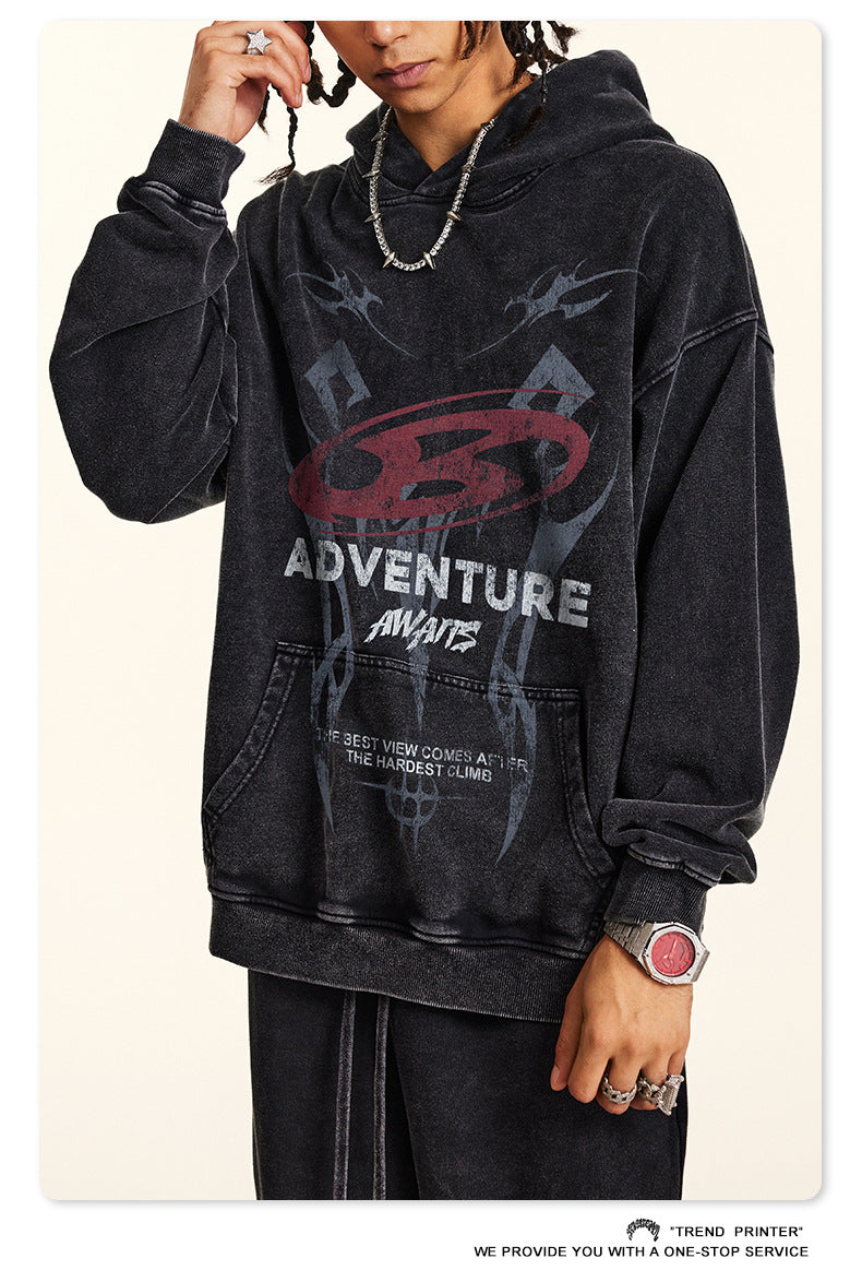 ♛𝔽𝕦𝕤𝕚𝕠𝕟 𝔽𝕠𝕔𝕦𝕤 ♛2025秋冬高磅復古水洗印花帽T B-88