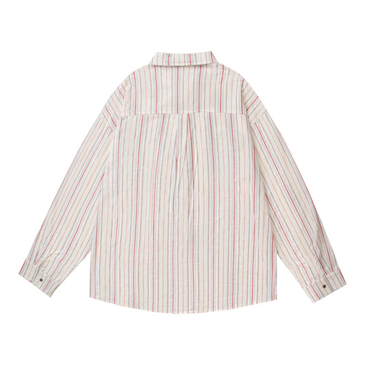 𝔼mbro 𝕊hirt𒉽2025秋冬小熊刺繡寬鬆襯衫外套C-13