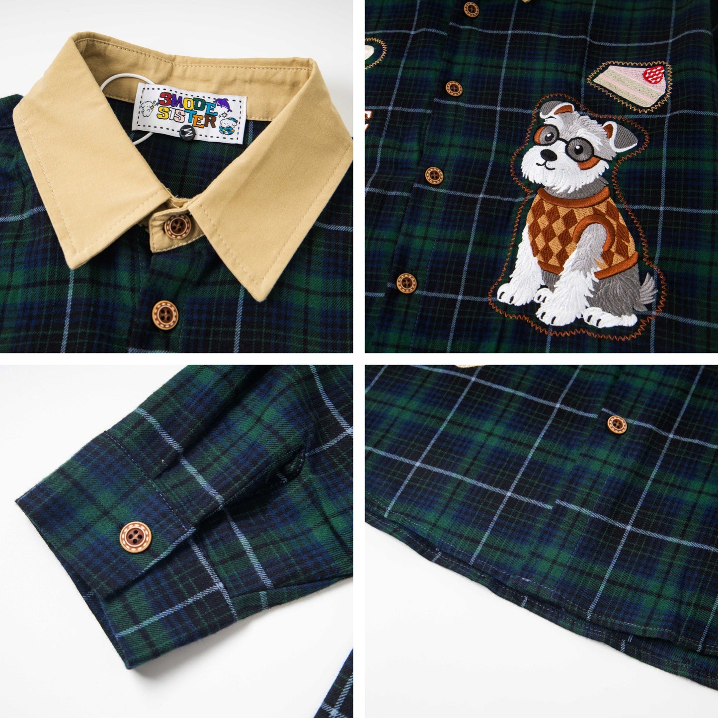 𝔼mbro 𝕊hirt𒉽2025秋冬可愛小狗刺繡寬鬆衫外套M-26