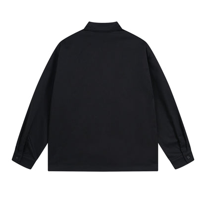 𝔼mbro 𝕊hirt𒉽秋冬長袖復古印花寬鬆襯衫NT-93