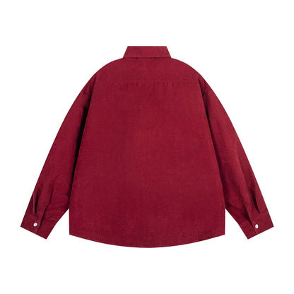 𝔼mbro 𝕊hirt𒉽2025秋冬領帶系列小熊刺繡格子寬鬆襯MO-18