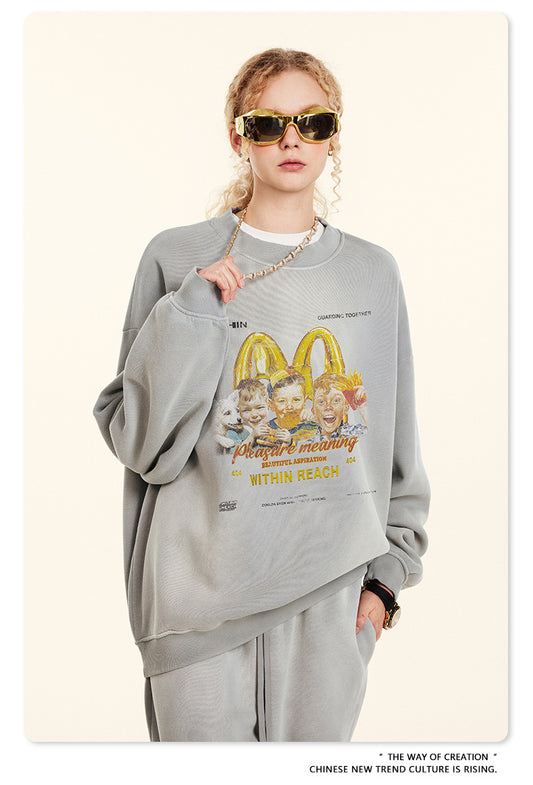 ♛𝔽𝕦𝕤𝕚𝕠𝕟 𝔽𝕠𝕔𝕦𝕤 ♛2025秋冬高磅復古水洗印花帽T B-00