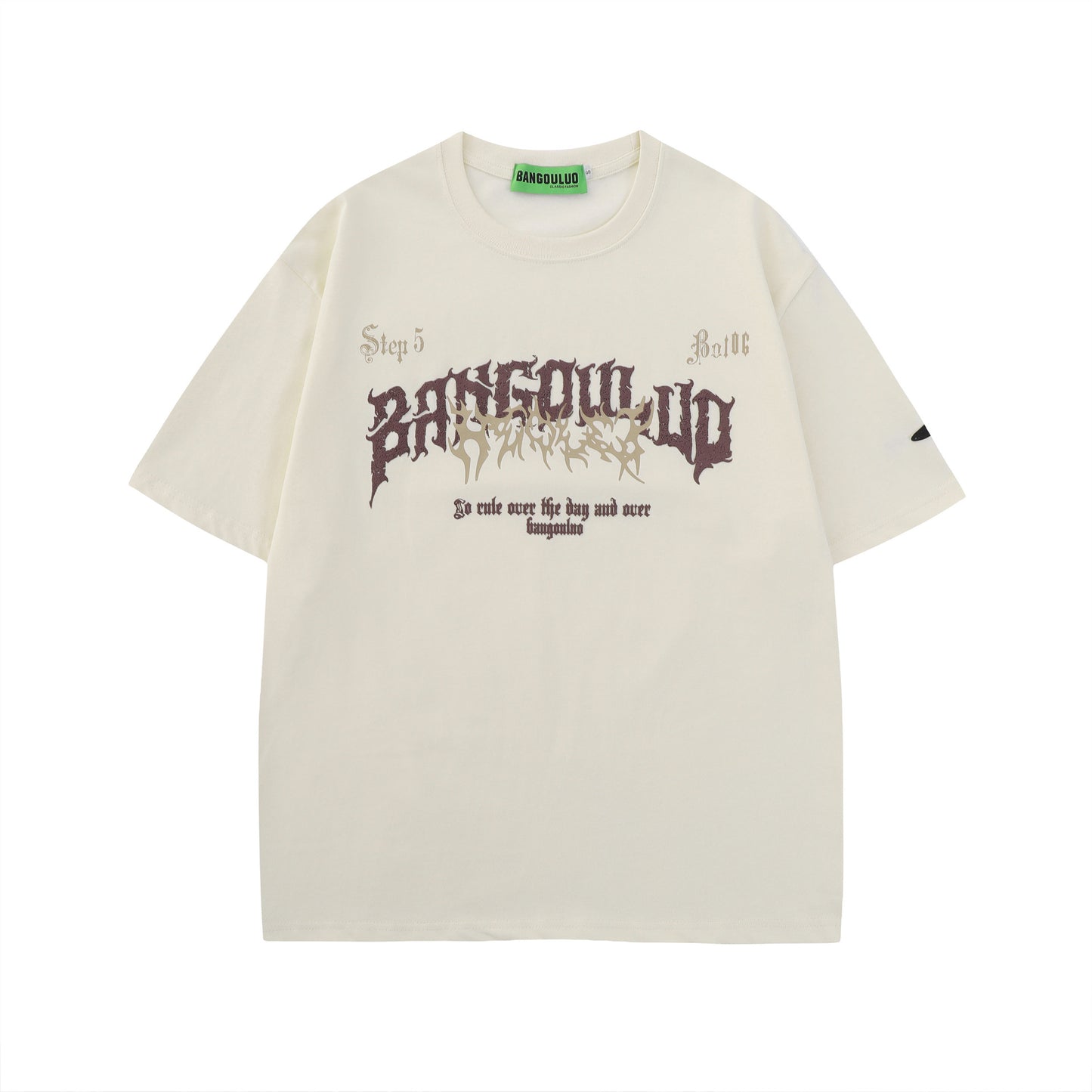 𝕃oose 𝔽it ☞𝟤𝟢𝟤𝟧 ☜美式復古字母印花圓領男女中性 T-Shirt寬版上衣B-112#