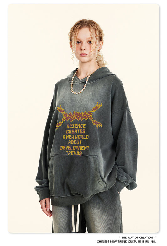 ♛𝔽𝕦𝕤𝕚𝕠𝕟 𝔽𝕠𝕔𝕦𝕤 ♛2025秋冬高磅復古水洗印花帽T 517