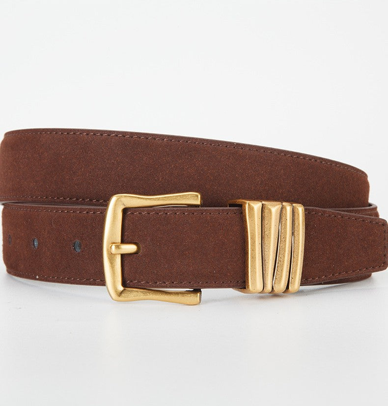 𝗕𝗘𝗟𝗧熱銷女款真皮合金扣牛皮磨砂腰帶細款	09