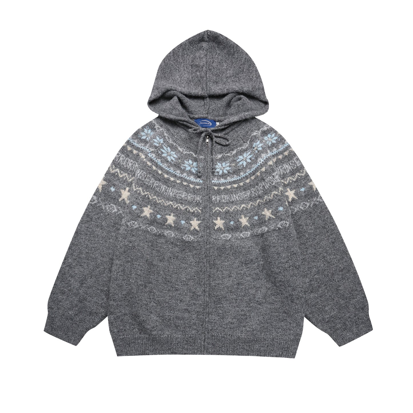 ⓀⓃⒾⓉ𒉽2025秋冬星星圖案連帽針織外套 K-30