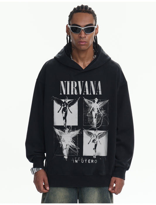 ♛𝔽𝕦𝕤𝕚𝕠𝕟 𝔽𝕠𝕔𝕦𝕤 ♛410G重磅水洗美式復古連帽大學T  FZ-10