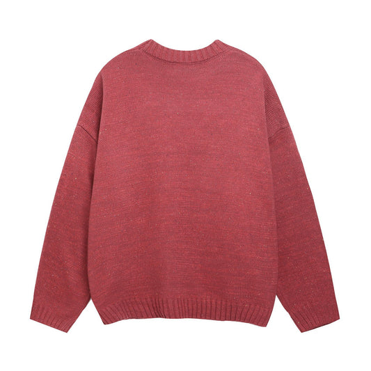 ⓀⓃⒾⓉ𒉽2025秋冬美式復古字母圓領慵懶針織 K-60