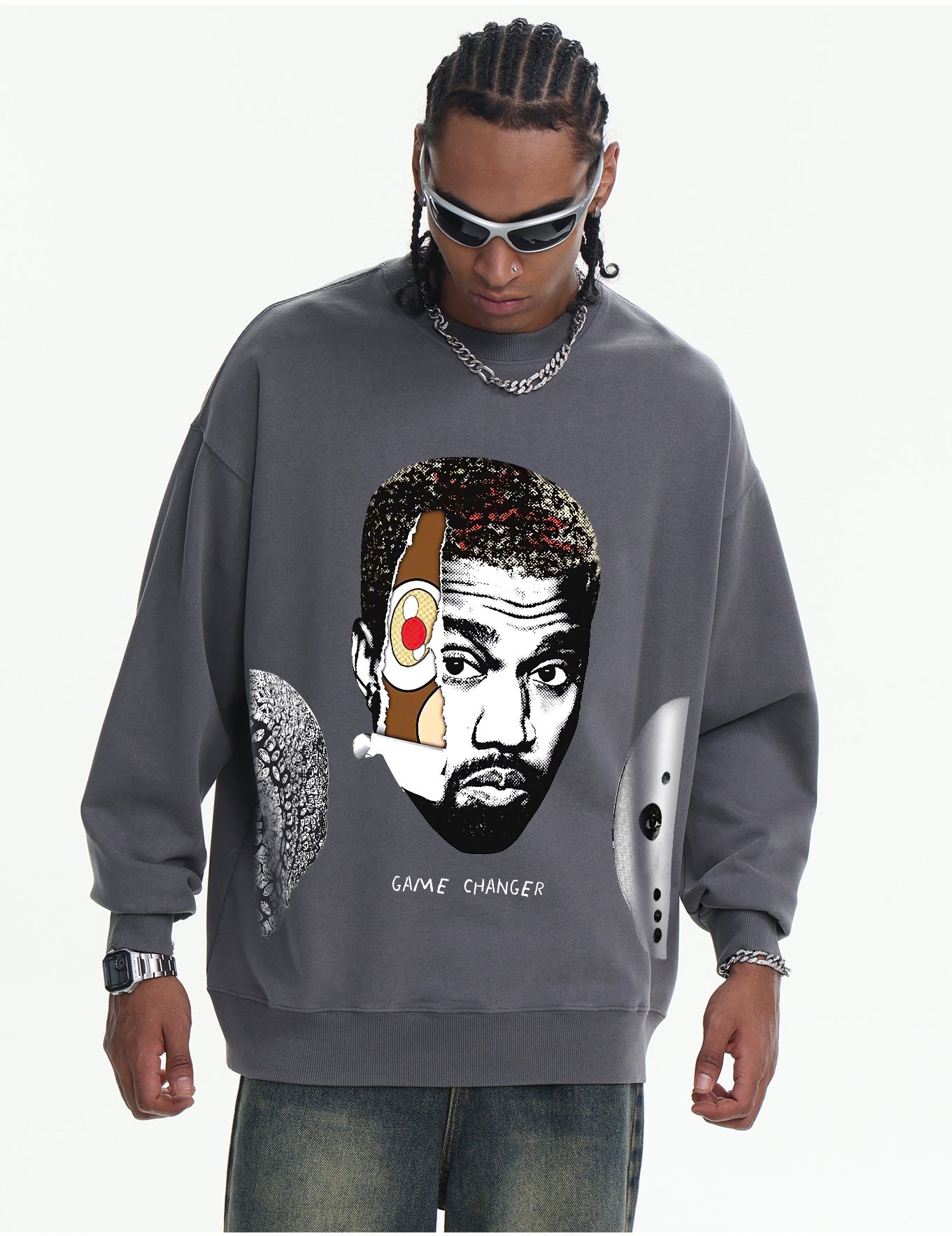 ♛𝔽𝕦𝕤𝕚𝕠𝕟 𝔽𝕠𝕔𝕦𝕤 ♛410G重磅水洗美式復古圓領厚T  GH-70