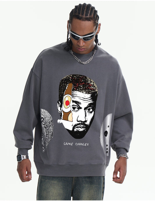 ♛𝔽𝕦𝕤𝕚𝕠𝕟 𝔽𝕠𝕔𝕦𝕤 ♛410G重磅水洗美式復古圓領厚T  GH-70