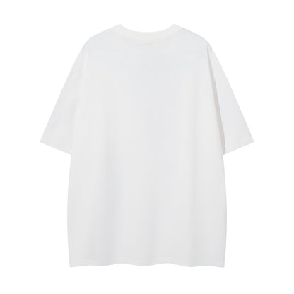 𝕃oose 𝔽it ☞𝟤𝟢𝟤𝟧 ☜美式復古領帶印花圓領T-Shirt寬版上衣A-9