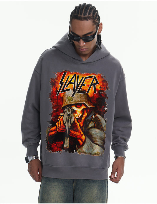 ♛𝔽𝕦𝕤𝕚𝕠𝕟 𝔽𝕠𝕔𝕦𝕤 ♛410G重磅水洗美式復古落肩連帽大學T  FZ-40