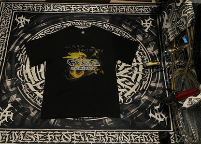 𝔽𝕦𝕤𝕚𝕠𝕟 𝔽𝕠𝕔𝕦𝕤 -ᴄʜɪᴄᴀɴᴏ♠︎悍匪♠︎  奇卡諾大碼寬鬆Vintage復古火焰hiphop嘻哈街舞短袖