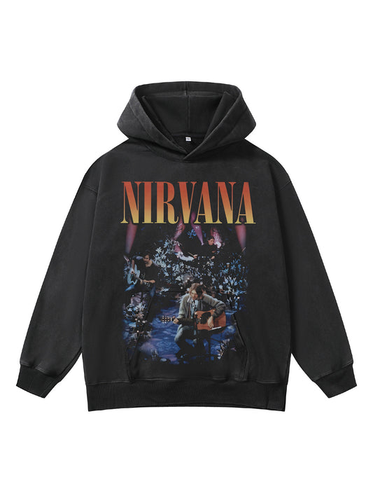 ♛𝔽𝕦𝕤𝕚𝕠𝕟 𝔽𝕠𝕔𝕦𝕤 ♛410G重磅水洗美式復古落肩連帽大學T  FZ-75