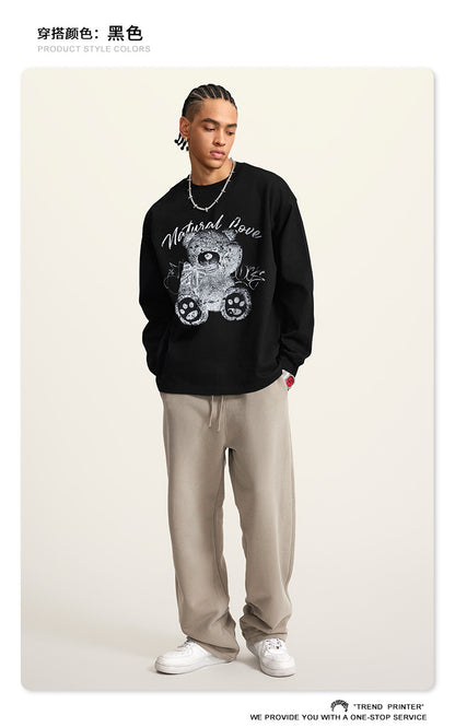 ♛𝔽𝕦𝕤𝕚𝕠𝕟 𝔽𝕠𝕔𝕦𝕤 ♛2025秋冬重磅復古水洗印花大學T G-84