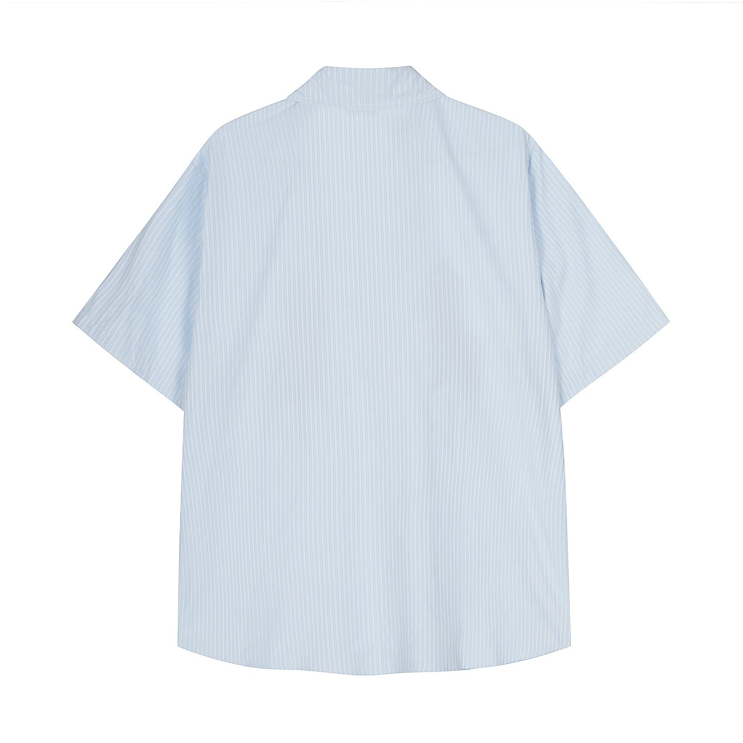 𝔼mbro 𝕊hirt𒉽美式復古印花條紋短袖寬鬆襯衫 GE-47