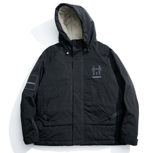 snɔoɟ uoı̣snɟ -格藍鹿保暖羽绒服寬鬆大碼工裝加厚潮牌美式連帽外套 FG-356