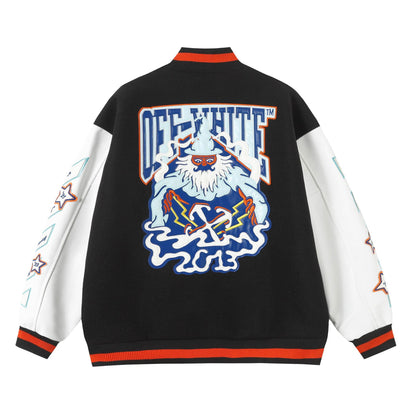 snɔoɟ uoı̣snɟ - 2025 WO 秋冬新款刺繡拼接外套高街男女同款 SM-147