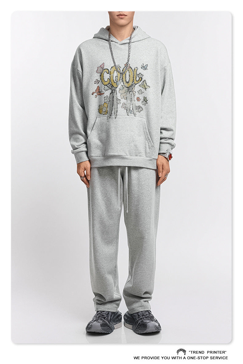 ♛𝔽𝕦𝕤𝕚𝕠𝕟 𝔽𝕠𝕔𝕦𝕤 ♛2025秋冬高磅水洗印花寬鬆落肩帽T 519