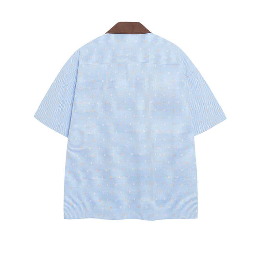 𝕃oose 𝔽it ☞𝟤𝟢𝟤𝟧 ☜美式復古可愛動物圖短袖寬鬆襯衫 IN-652