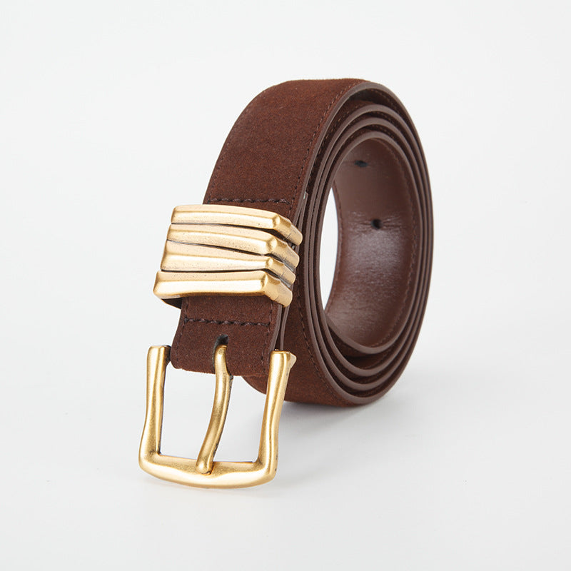 𝗕𝗘𝗟𝗧熱銷女款真皮合金扣牛皮磨砂腰帶細款	09