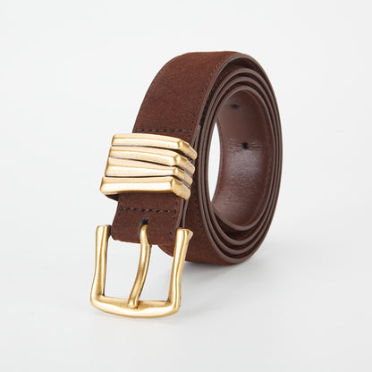 𝗕𝗘𝗟𝗧熱銷女款真皮合金扣牛皮磨砂腰帶細款	09