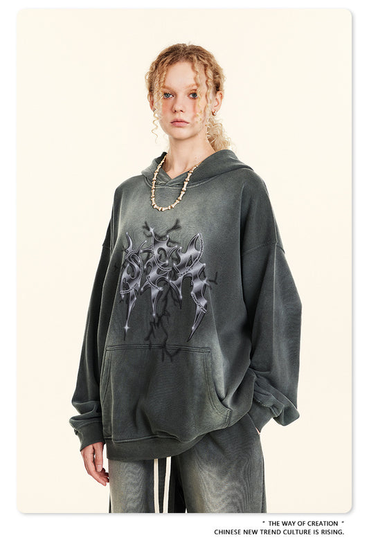 ♛𝔽𝕦𝕤𝕚𝕠𝕟 𝔽𝕠𝕔𝕦𝕤 ♛2025秋冬高磅復古水洗印花帽T 514