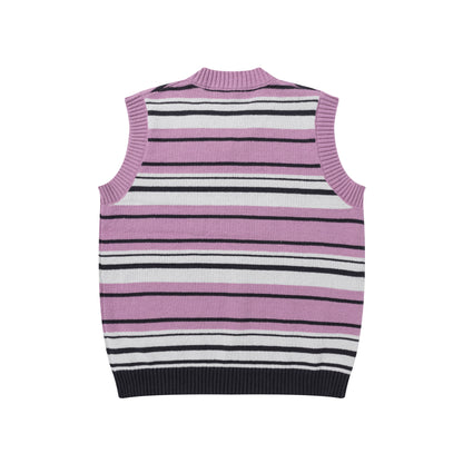 ⓀⓃⒾⓉ𒉽2025秋冬復古小狗刺繡V領針織背心N-09