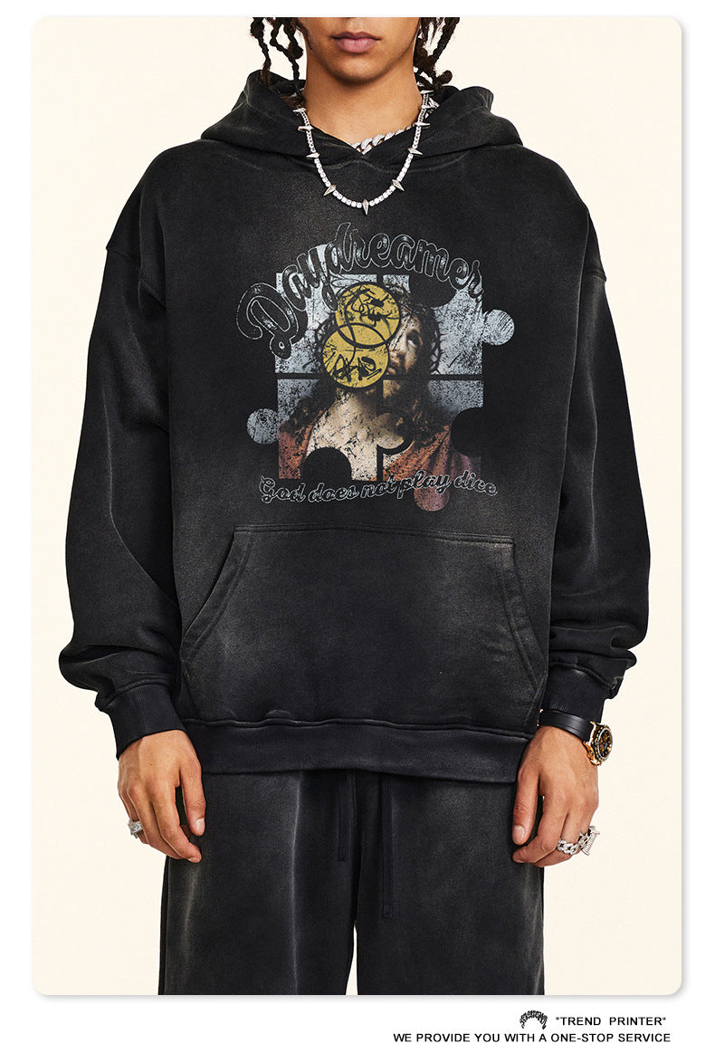 ♛𝔽𝕦𝕤𝕚𝕠𝕟 𝔽𝕠𝕔𝕦𝕤 ♛2025秋冬高磅復古水洗印花帽T B-68