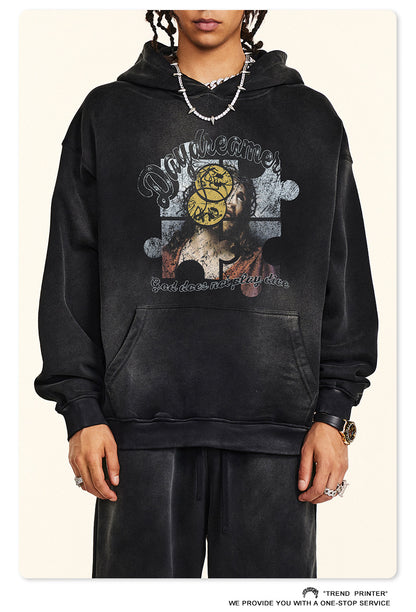 ♛𝔽𝕦𝕤𝕚𝕠𝕟 𝔽𝕠𝕔𝕦𝕤 ♛2025秋冬高磅復古水洗印花帽T B-68